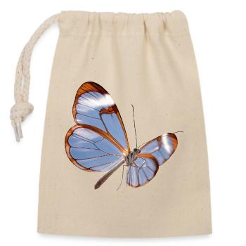 Glasswing Butterfly Transparent Design - Closable cotton gift bag (14x20cm) - nature - Front