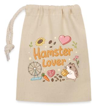 Hamster Lover: Kawaii Sweetness - Closable cotton gift bag (14x20cm) - nature - Front