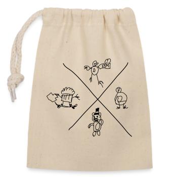 Noyau de Gribouillis - Sac cadeau en coton avec cordon (14 x 20 cm) - nature - Devant