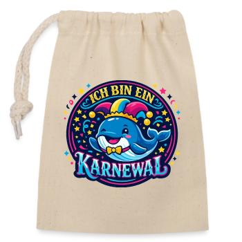 Jeu de mots de Carnaval Jecke Cadeau drôle 5e année - Sac cadeau en coton avec cordon (14 x 20 cm) - nature - Devant