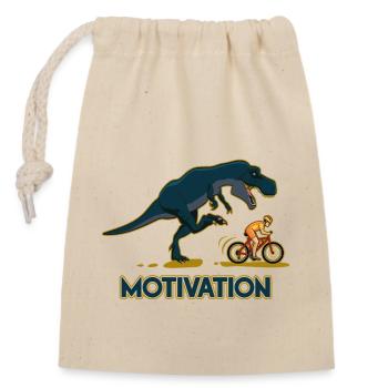Motivation Tyrannosaure Course - Sac cadeau en coton avec cordon (14 x 20 cm) - nature - Devant
