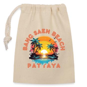 Pattaya Sunset Beach Vibes - Verschließbarer Geschenkbeutel aus Baumwolle (14x20cm) - Natur - Vorne