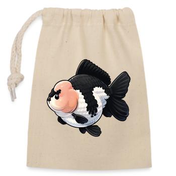 Poissons rouges de qualité noire et blanche Oranda de haute qualité - Sac cadeau en coton avec cordon (14 x 20 cm) - nature - Devant