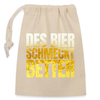 Tirol Des Bier schmeckt better - Verschließbarer Geschenkbeutel aus Baumwolle (14x20cm) - Natur - Vorne