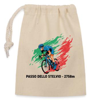 Passage dello Stelvio Grimpeur Colour Burst - Sac cadeau en coton avec cordon (14 x 20 cm) - nature - Devant