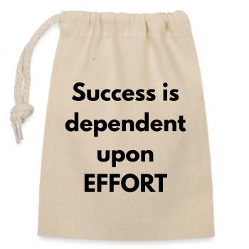 Success is dependent upon effort - Sac cadeau en coton avec cordon (14 x 20 cm) - nature - Devant