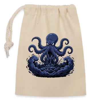 Oktopus Sturm aus Tiefe - Verschließbarer Geschenkbeutel aus Baumwolle (14x20cm) - Natur - Vorne
