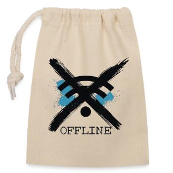 Chronically Offline -Digital Detox Art by Free Art - Verschließbarer Geschenkbeutel aus Baumwolle (14x20cm) - Natur - Vorne