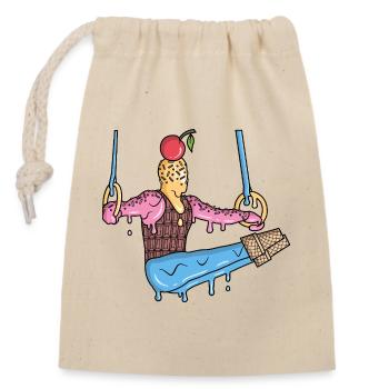 Turner Eiscreme Gymnastik Ringeturnen Turnen - Closable cotton gift bag (14x20cm) - nature - Front