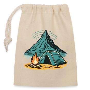 Bergcamping Feuerlicht - Verschließbarer Geschenkbeutel aus Baumwolle (14x20cm) - Natur - Vorne