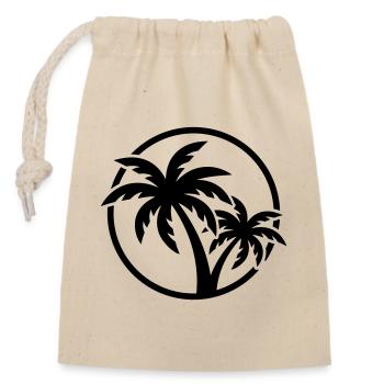 Palm Tree Symbol Beach - Closable cotton gift bag (14x20cm) - nature - Front