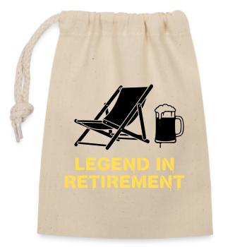 Retired Legend Pension Deck Chair - Closable cotton gift bag (14x20cm) - nature - Front