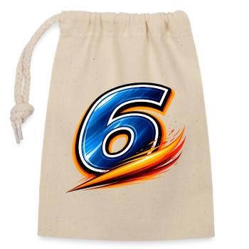 Numéro 6 Maillot de football Milieu de terrain - Sac cadeau en coton avec cordon (14 x 20 cm) - nature - Devant