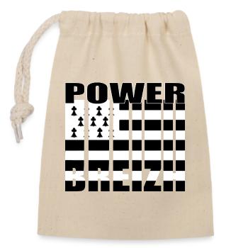 Breizh Power - Closable cotton gift bag (14x20cm) - nature - Front