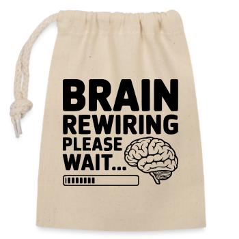 Reprogrammation du cerveau, veuillez patienter... - Sac cadeau en coton avec cordon (14 x 20 cm) - nature - Devant