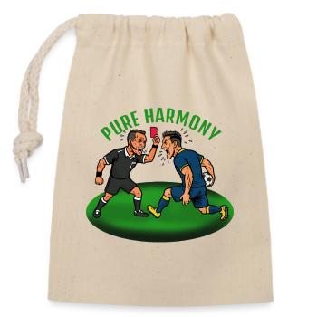 Pure Harmony: Meckern im Fußball - Verschließbarer Geschenkbeutel aus Baumwolle (14x20cm) - Natur - Vorne