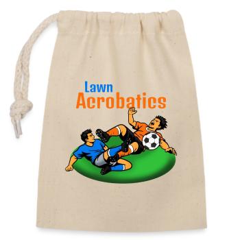 Lawn Acrobats Fußballakrobaten (Blutgrätsche) - Verschließbarer Geschenkbeutel aus Baumwolle (14x20cm) - Natur - Vorne