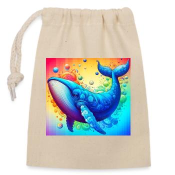 whale - Closable cotton gift bag (14x20cm) - nature - Front