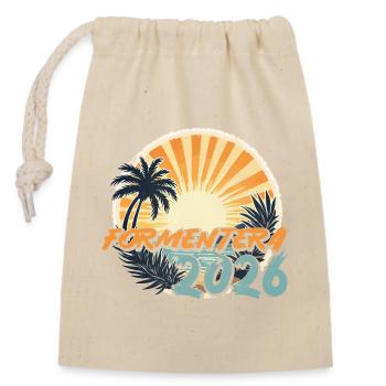 Formentera 2026 - Closable cotton gift bag (14x20cm) - nature - Front
