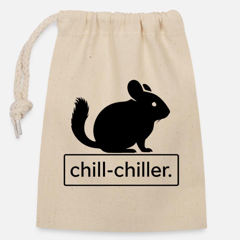 Chinchilla - Chill Chiller - Sac cadeau en coton avec cordon (14 x 20 cm) - nature