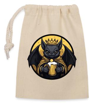 Bat Beer Drôle - Sac cadeau en coton avec cordon (14 x 20 cm) - nature - Devant