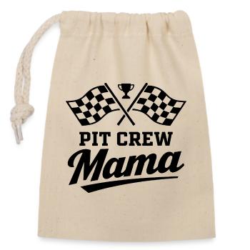 Pit Crew Mama Motorsport Racing Design - Verschließbarer Geschenkbeutel aus Baumwolle (14x20cm) - Natur - Vorne