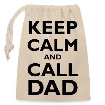Keep Calm & Call Dad - Sac cadeau en coton avec cordon (14 x 20 cm) - nature - Devant