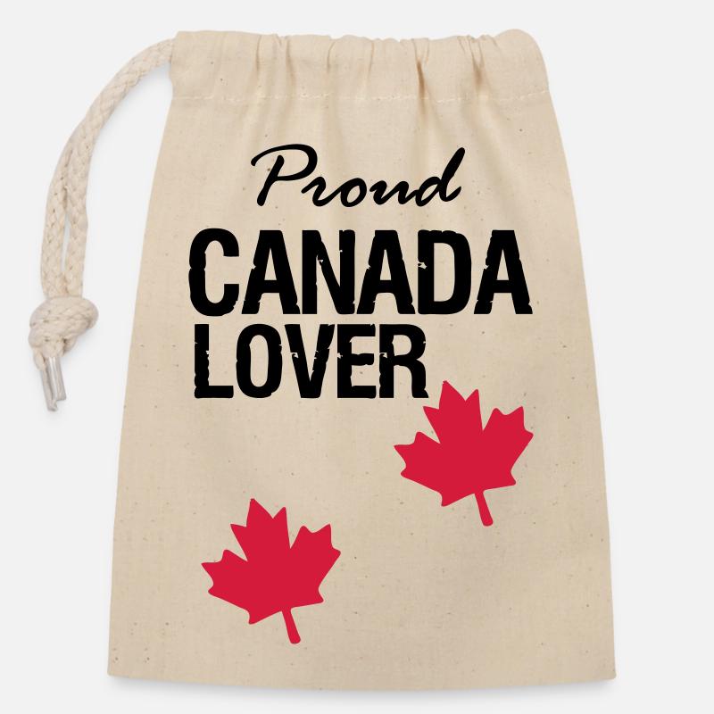 Canada Lover - Closable cotton gift bag (14x20cm) - nature