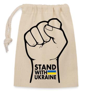 stand with ukraine - Verschließbarer Geschenkbeutel aus Baumwolle (14x20cm) - Natur - Vorne