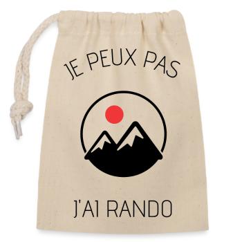 I can not I hike - Closable cotton gift bag (14x20cm) - nature - Front