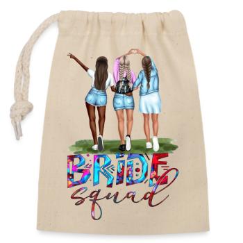 Bride bride wedding stag party bridesmaid party stag party - Closable cotton gift bag (14x20cm) - nature - Front