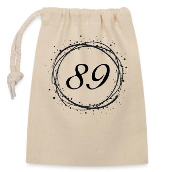 89 - Closable cotton gift bag (14x20cm) - nature - Front