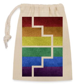 Geometrics - Closable cotton gift bag (14x20cm) - nature - Front
