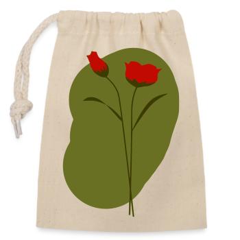 Pavot - Sac cadeau en coton avec cordon (14 x 20 cm) - nature - Devant