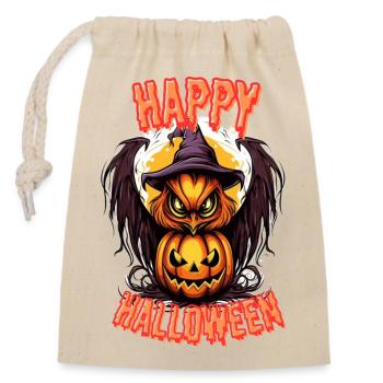 Joyeux halloween - Sac cadeau en coton avec cordon (14 x 20 cm) - nature - Devant