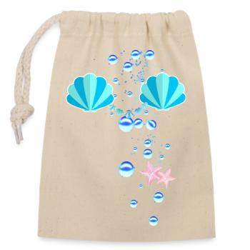 Mermaid, Costume, Seashells, Carnival - Closable cotton gift bag (14x20cm) - nature - Front