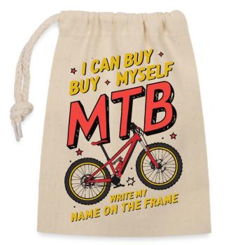 VTT humoristique Achetez-moi design personnalisé - Sac cadeau en coton avec cordon (14 x 20 cm) - nature - Devant