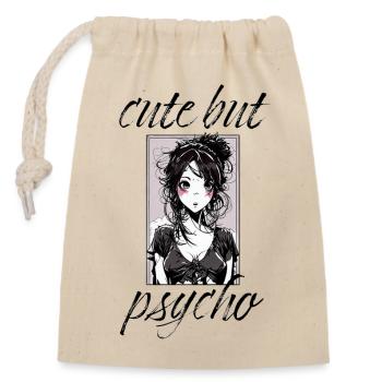 cute but psycho - Closable cotton gift bag (14x20cm) - nature - Front