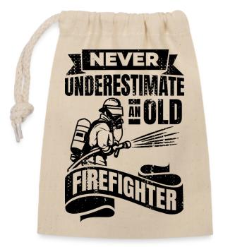 Feuerwehrmann Großvater - Verschließbarer Geschenkbeutel aus Baumwolle (14x20cm) - Natur - Vorne