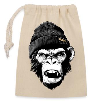 Rage Ape - Closable cotton gift bag (14x20cm) - nature - Front