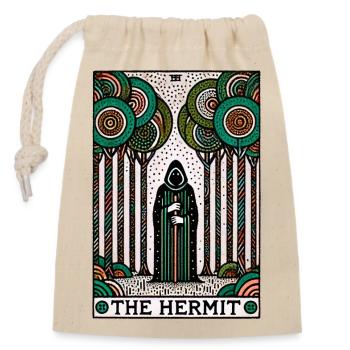 L’Ermite Illustration de la carte de tarot - Sac cadeau en coton avec cordon (14 x 20 cm) - nature - Devant