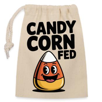 Candy Corn Fed - Closable cotton gift bag (14x20cm) - nature - Front
