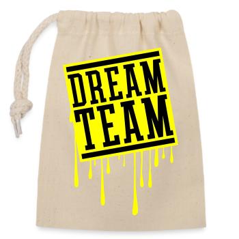 Dream Team - Closable cotton gift bag (14x20cm) - nature - Front