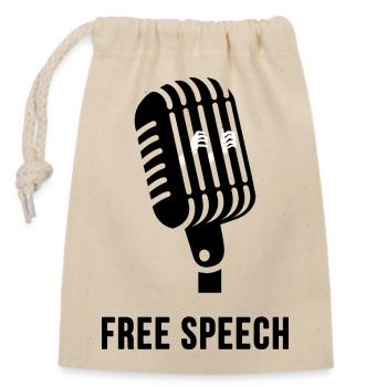 Free Speech  - Verschließbarer Geschenkbeutel aus Baumwolle (14x20cm) - Natur - Vorne