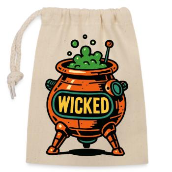 Halloween witch pot - Closable cotton gift bag (14x20cm) - nature - Front