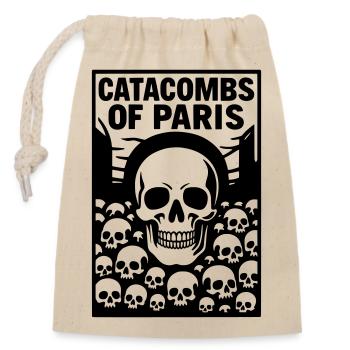 Katakomben von Paris Gebeine Beinhaus - Verschließbarer Geschenkbeutel aus Baumwolle (14x20cm) - Natur - Vorne