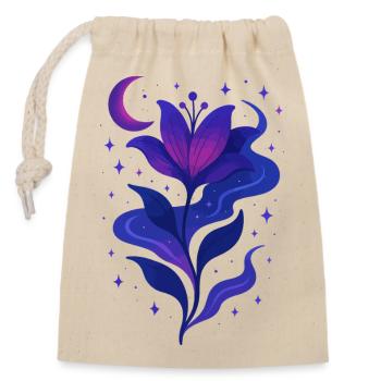 Minuit Floraison Galaxie Fleur - Sac cadeau en coton avec cordon (14 x 20 cm) - nature - Devant