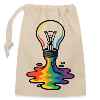 Rainbow Melt Lightbulb - Closable cotton gift bag (14x20cm) - nature - Front