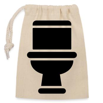 toilet - Closable cotton gift bag (14x20cm) - nature - Front