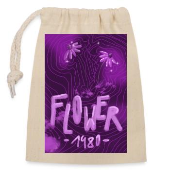Floral Neon 80s Retro - Closable cotton gift bag (14x20cm) - nature - Front